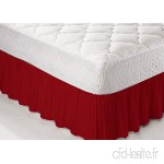 Textile .Plus® Rouge Double à Volants Platform Base Tour de lit en Polycoton - B073Y8QSTZ